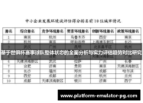 基于世俱杯赛事球队整体状态的全面分析与实力评估趋势对比研究